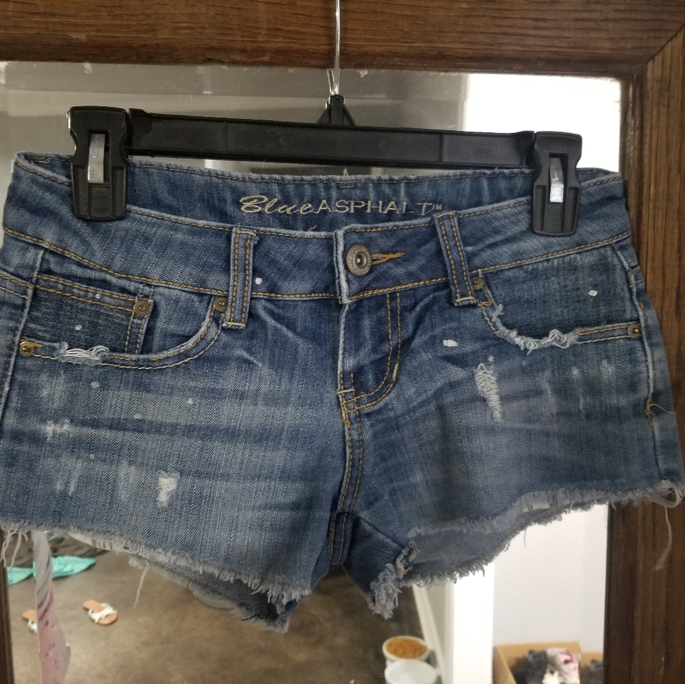 Y2K Blue Asphalt denim shorts
